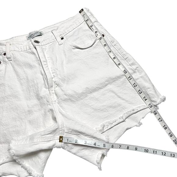 Abercrombie & Fitch White Jean Shorts - Picture 5 of 16